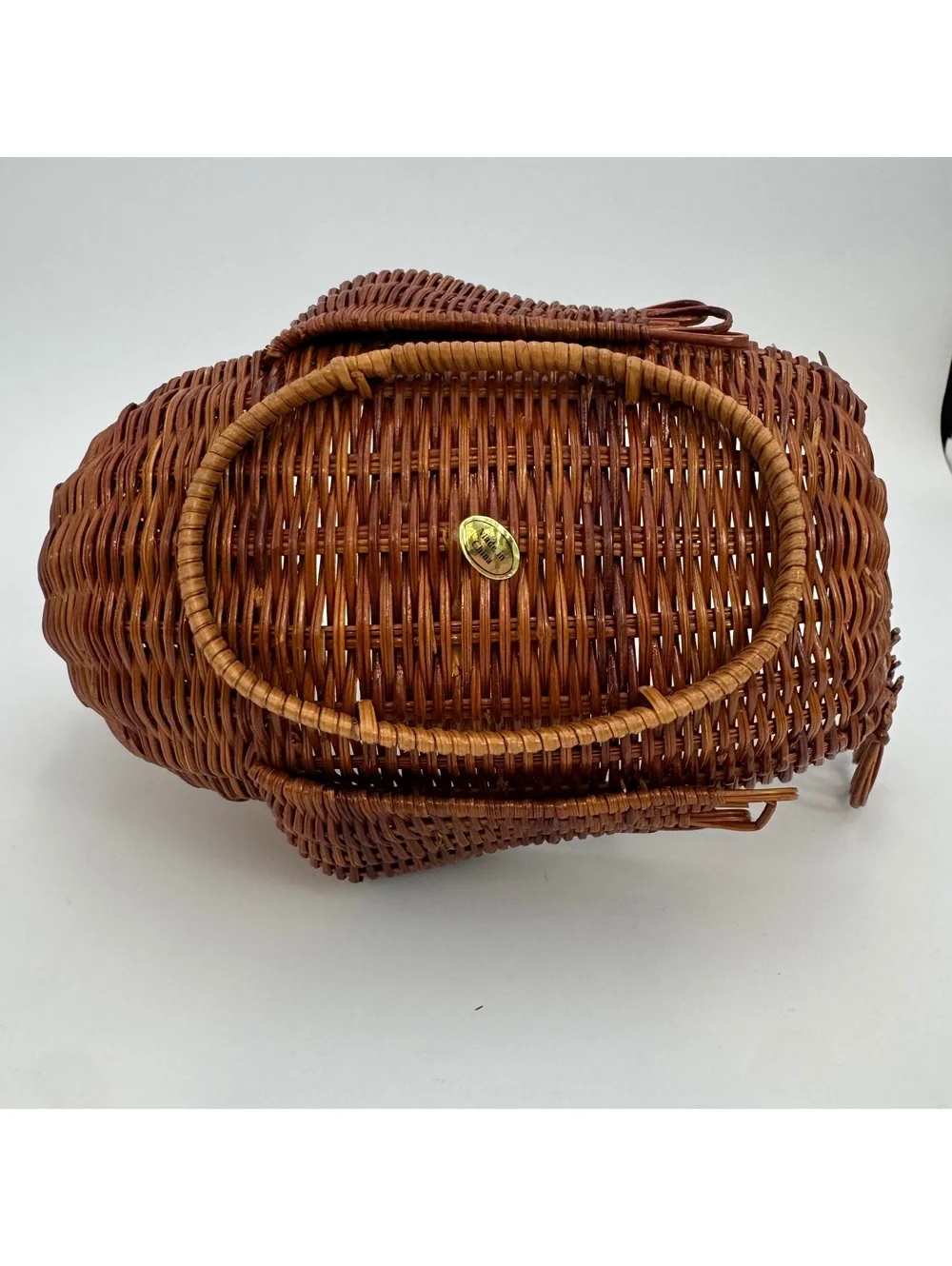 Vintage Wicker Turkey Basket Thanksgiving Fall Decor
